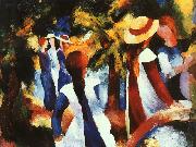 August Macke Girls Under Trees Spain oil painting artist